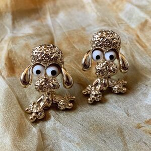Vintage 1960s Gerry Dog Poodle Brooch Set - Two Pins